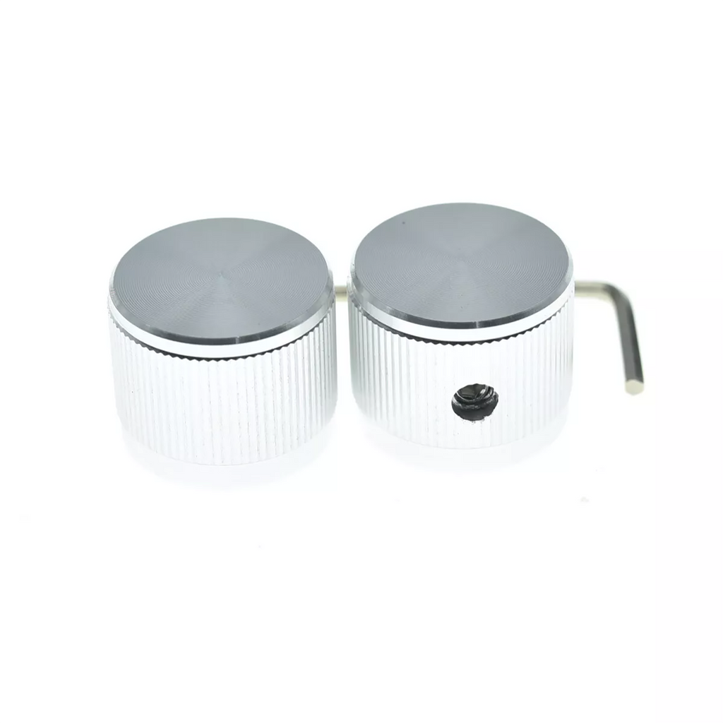 Aluminum Pot Knobs - 21mm Diameter, 1/4" for Guitars, Basses & Pedals (Set of 2) - Ploutone
