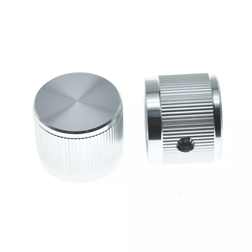 Aluminum Pot Knobs - 21mm Diameter, 1/4" for Guitars, Basses & Pedals (Set of 2) - Ploutone