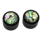 Black Abalone Top Dome Knobs for P Bass & Telecaster Guitars (Set of 2) - Ploutone