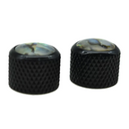 Black Abalone Top Dome Knobs for P Bass & Telecaster Guitars (Set of 2) - Ploutone