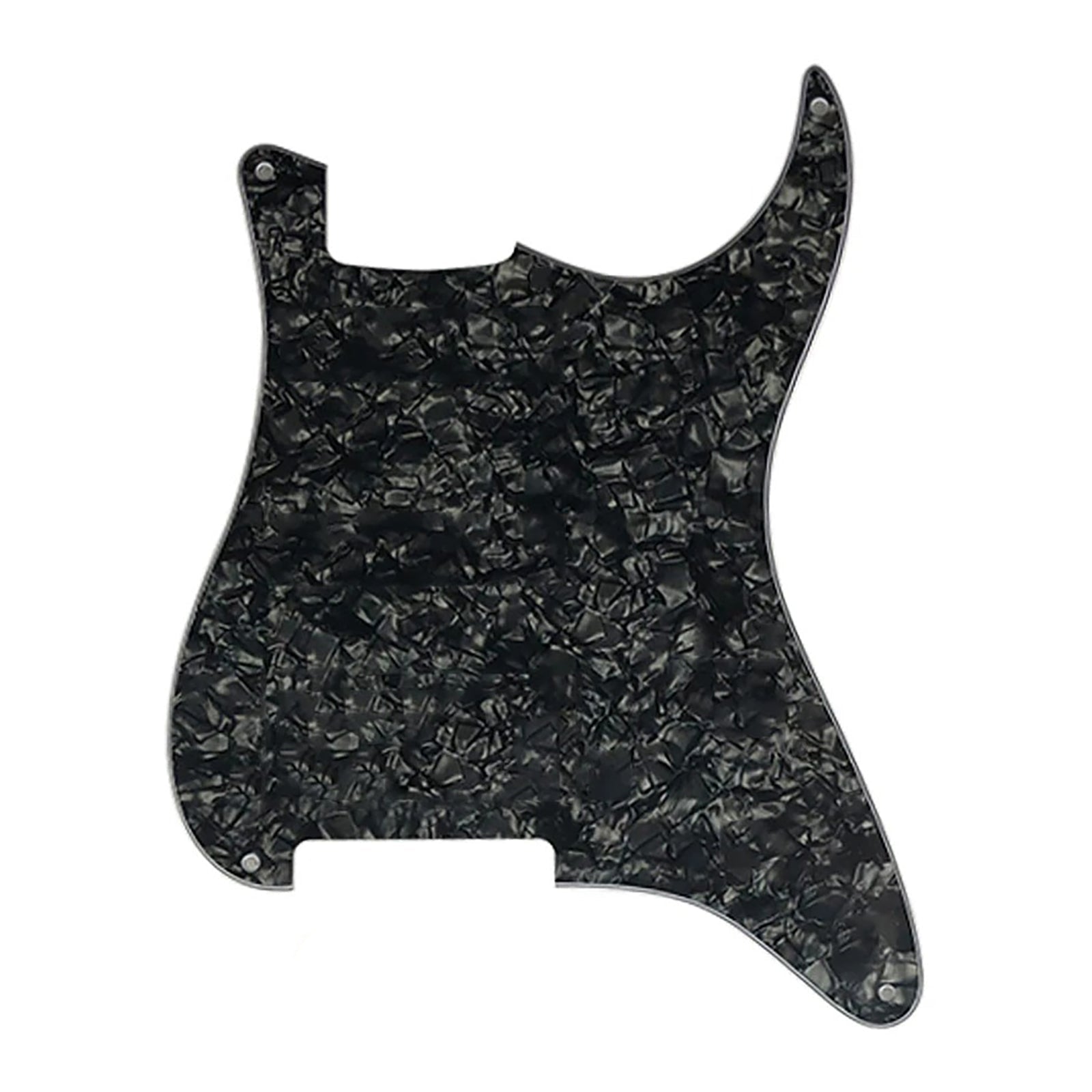 Strat Pickguard No Holes - 20+ Colors 4-Ply Black Pearl - Ploutone