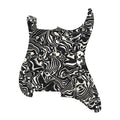 Strat Pickguard No Holes - 4-Ply Black and White Shell - Ploutone