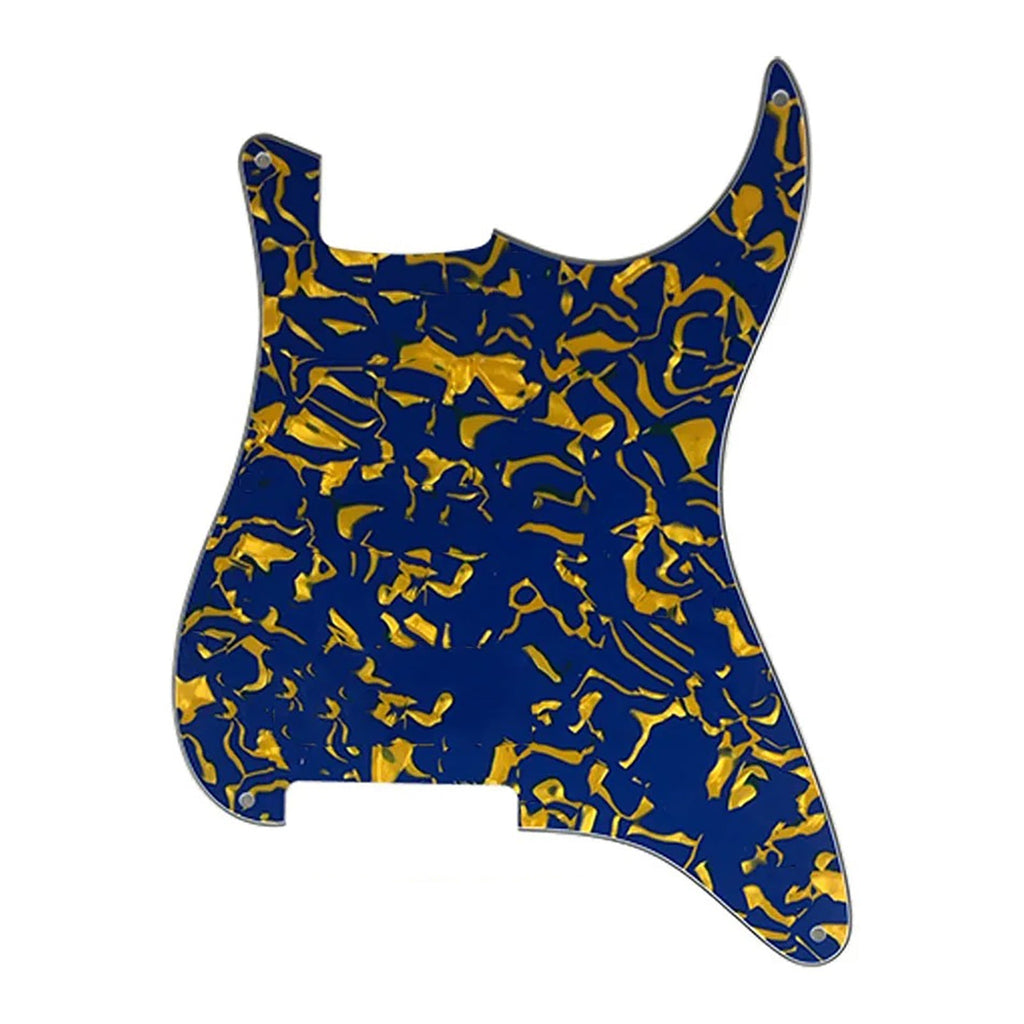 Strat Pickguard Blank - 4-Ply Blue and Yellow Shell