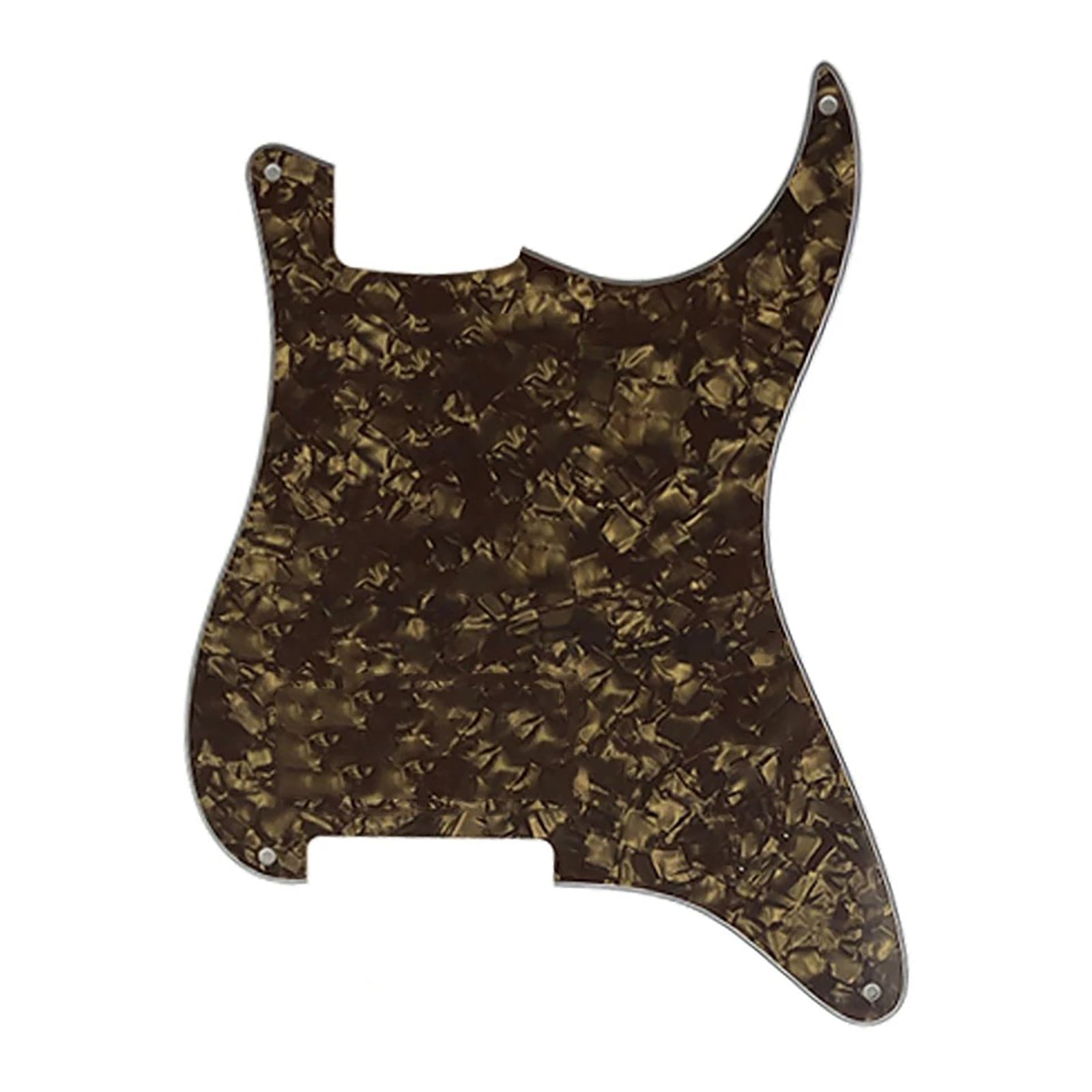 Strat Pickguard No Holes - 20+ Colors 4-Ply Brown Pearl - Ploutone