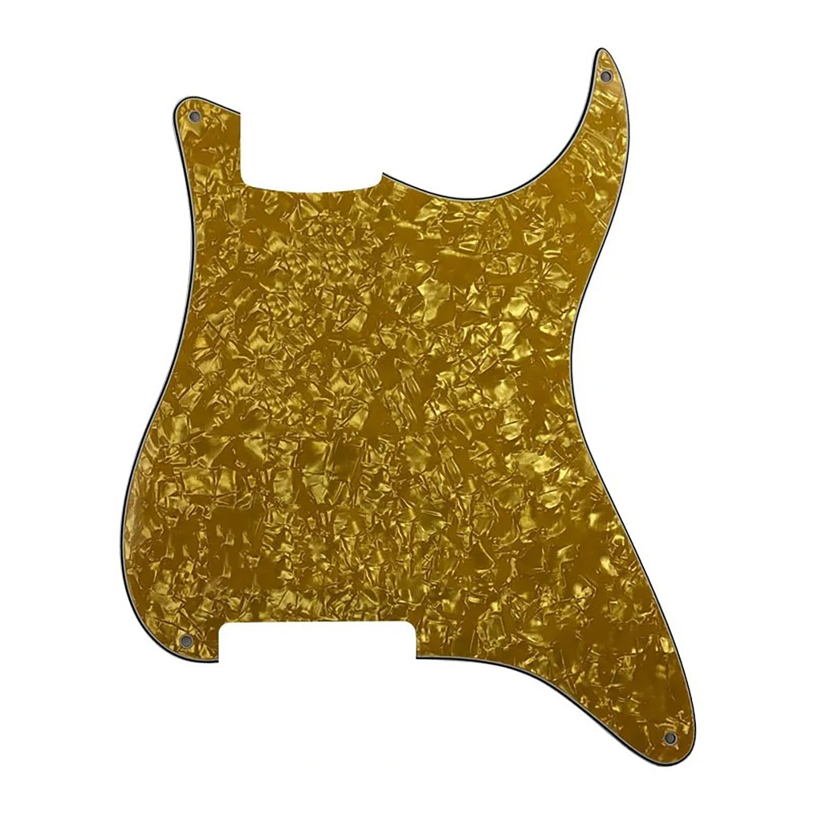 Strat Pickguard No Holes - 20+ Colors 4-Ply Golden Pearl - Ploutone