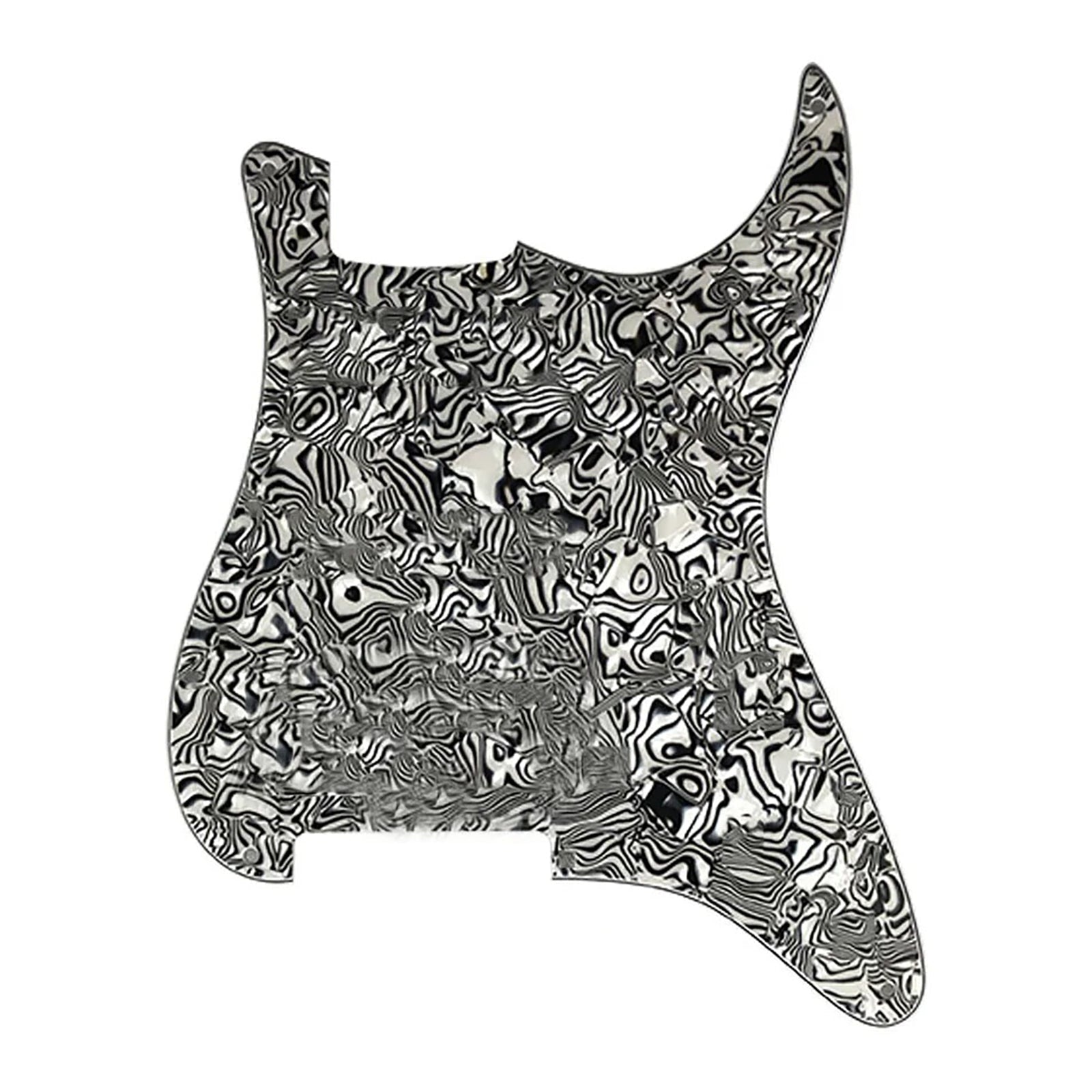 Strat Pickguard No Holes - 4-Ply White and Black Shell - Ploutone