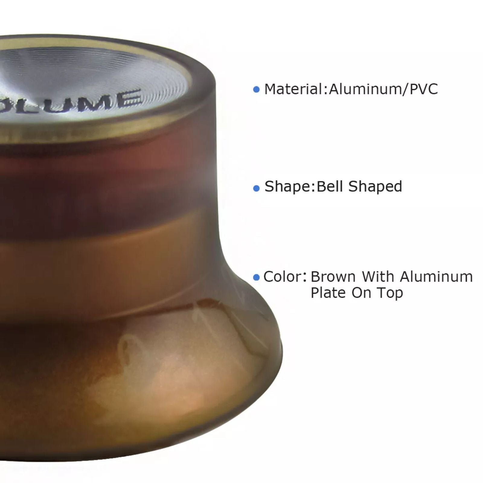 Brown & Silver Reflector Top Hat Knobs for Les Paul, SG, Epiphone, 18-Spline Metric (Set of 4) - Ploutone