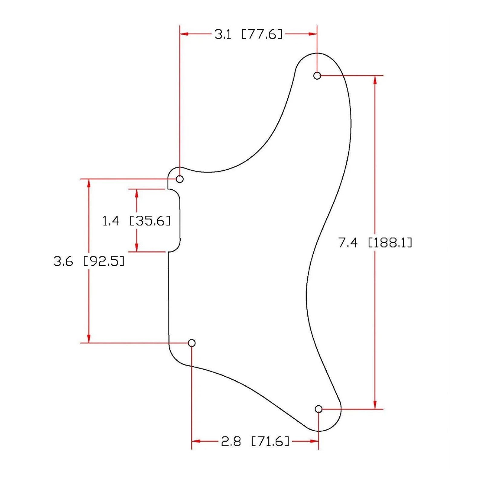 Cabronita Telecaster Pickguard - 3-Ply White - Ploutone