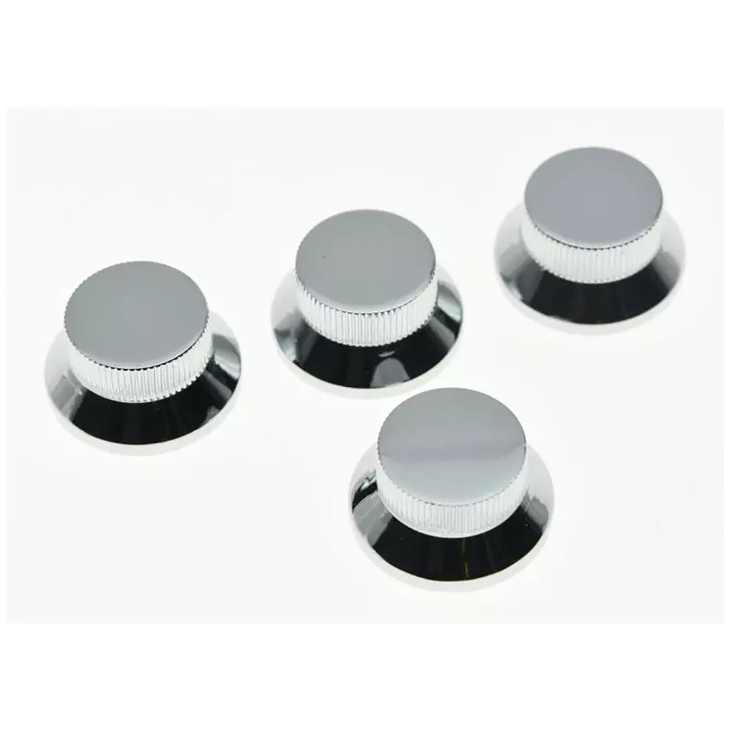 Chrome Top Hat Bell Knobs - 5.8mm Metric for Guitars & Basses (Set of 4) Knobs from Ploutone