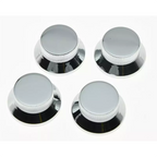 Chrome Top Hat Metal Bell Knobs - 5.8mm Metric for Guitars & Basses (Set of 4) - Ploutone