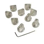 Clear Davies 1510 Style Pointer Knobs - 1/4" Set Screw for Amps & Pedals (Set of 10) - Ploutone