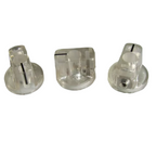 Clear Davies 1510 Style Pointer Knobs - 1/4" Set Screw for Amps & Pedals (Set of 10) - Ploutone