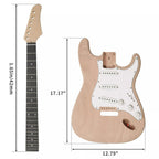 DIY Solderless Strat Guitar Kit - Mahogany Body & Maple Neck - Ploutone