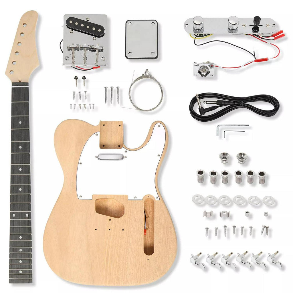 DIY Solderless Tele Guitar Kit - Mahogany Body & Maple Neck - Ploutone