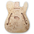 DIY Semi Hollow Tele Guitar Kit - Birdseye Maple Veneer Top - Ploutone