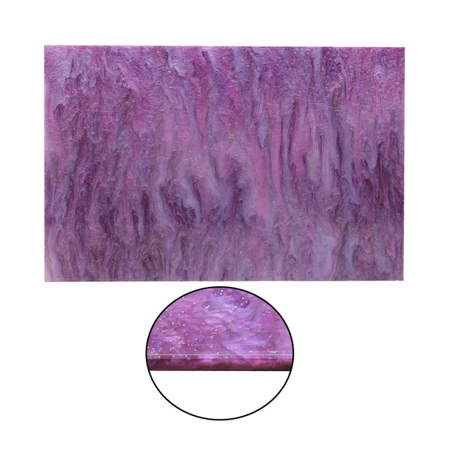 Guitar Pickguard Material - Lavender Swirl Acrylic - 17 x 11.5 inch Pickguard Blank - Ploutone
