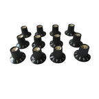 Fender Amp Skirted Knobs - Black with Silver Cap (Set of 12) - Ploutone