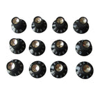 Fender Amp Skirted Knobs - Black with Silver Cap (Set of 12) - Ploutone