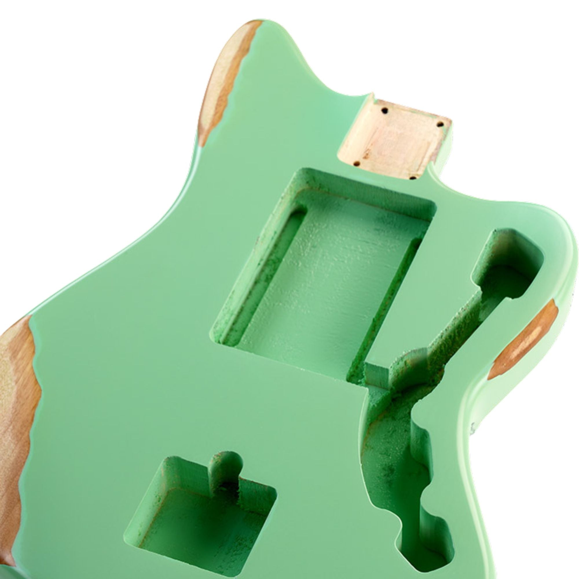 Finished Alder Jazzmaster/ Offset Guitar Body - Relic Surf Green - Ploutone