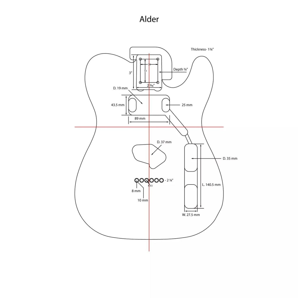 Finished Telecaster Body - Sonic Blue - Ploutone
