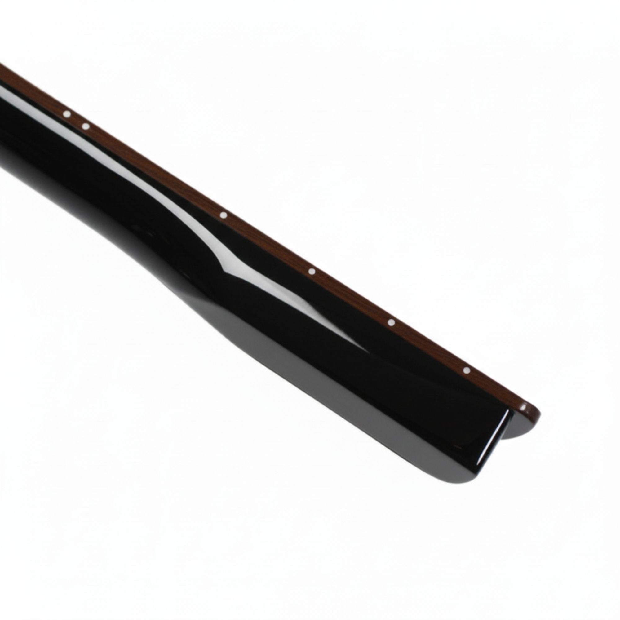 Fretless Strat-Style Guitar Neck, Black Gloss Maple, Rosewood Fretboard - Ploutone