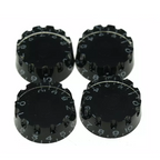 Les Paul Knurled Speed Knobs - Black, 24 Spline (Set of 4) - Ploutone