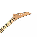 24 Fret Superstrat Guitar Neck – Maple, Shark Fin Inlays, Black Binding, 25.5" Scale, Locking Nut Style, 56mm Bolt-On Heel, Unfinished - Ploutone