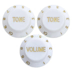 Electric Guitar Control Knobs, 24 Spline Imperial - White & Gold Default Title - Ploutone