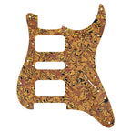 11-Hole HSH Strat Pickguard (No Control Holes) - 4-Orange Pearl Shell - Ploutone