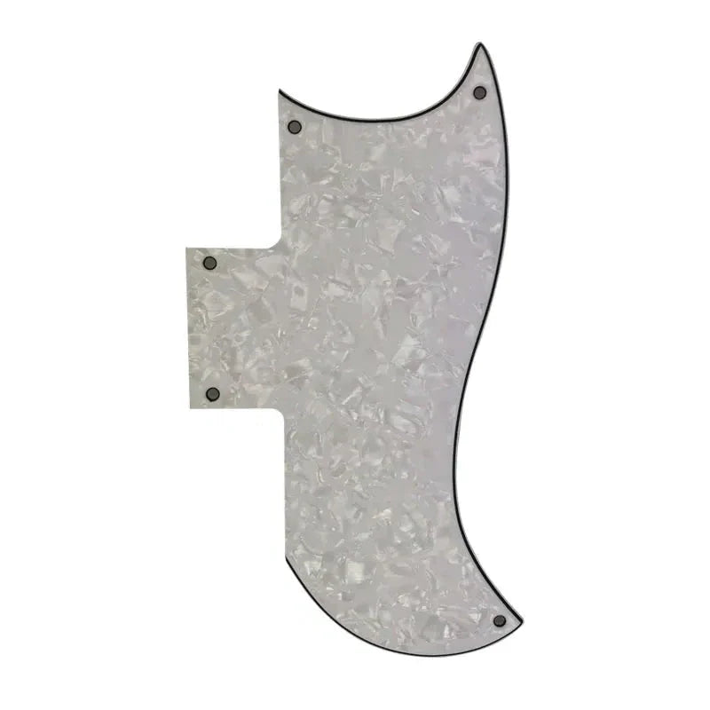 Gibson SG 61' Reissue Half Face Pickguard - 4-Ply White Pearl  from Ploutone
