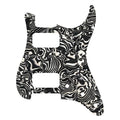 11-Hole HH Strat Pickguard (Round Corners, 3-Knobs) - 4-Ply Black Pearl Shell - Ploutone