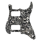 11-Hole HH Strat Pickguard (Round Corners) - 20+ Colors 4-Ply Black pearl shell - Ploutone
