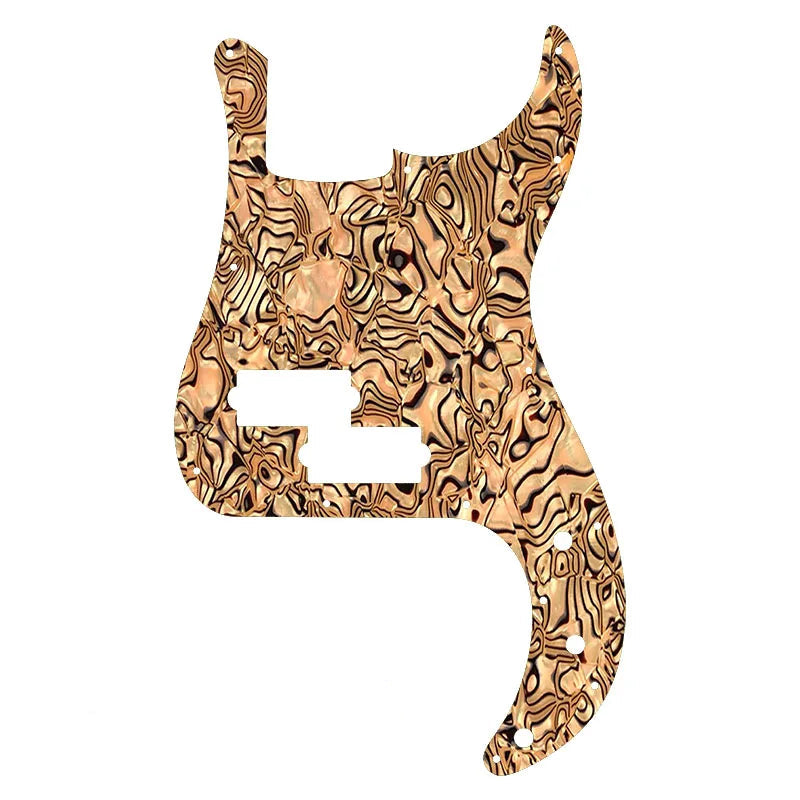 Precision Bass Pickguard - 13-Hole Fits Fender 4-String USA/MIM P-Bass - 25+ Colors 4-Ply Brown Shell - Ploutone