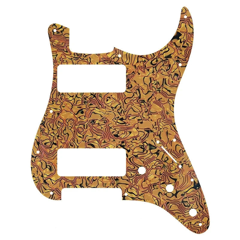 11-Hole Dual P90 Strat Pickguard - 25+ Colors 4-Ply Brown Shell - Ploutone