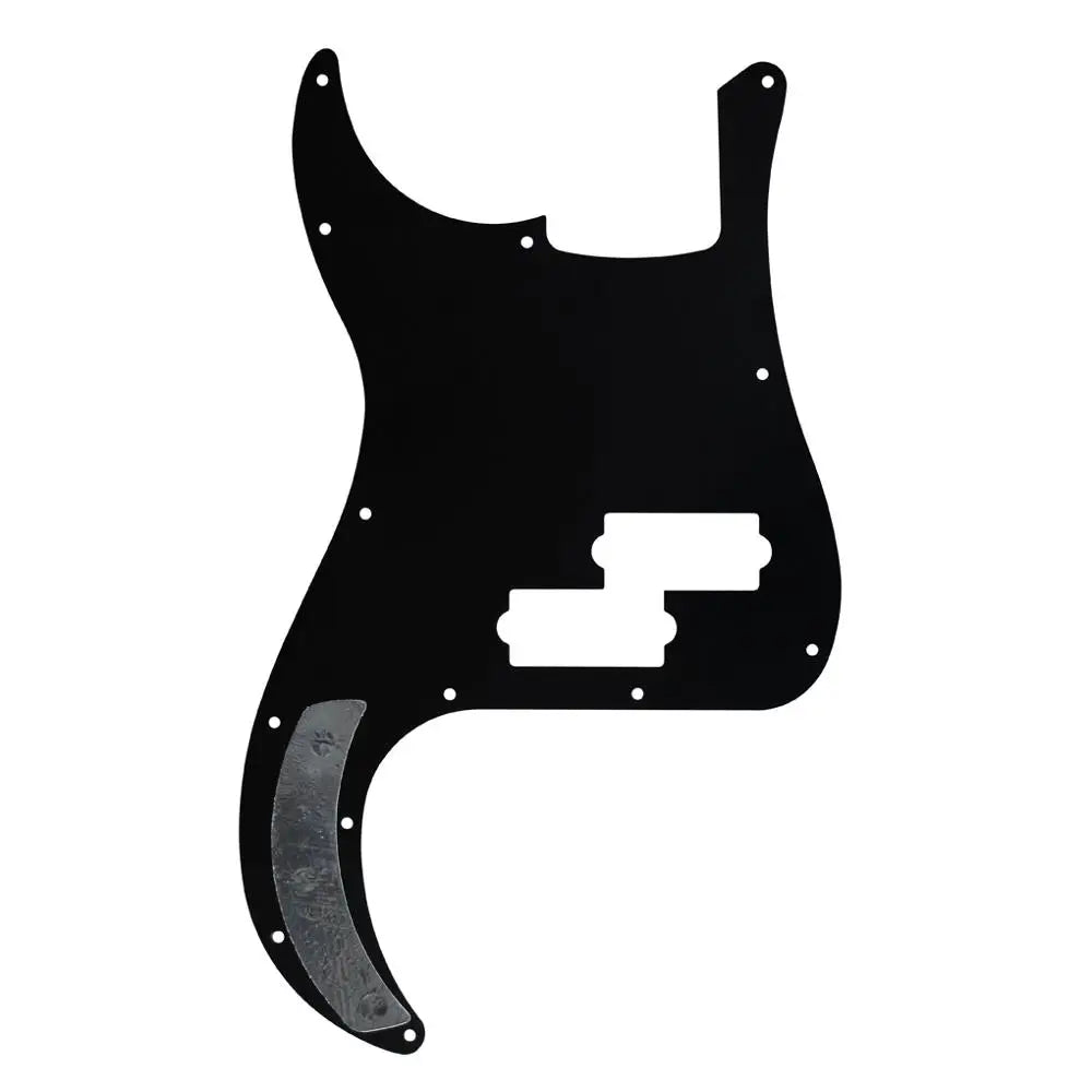 Precision Bass Pickguard - 13-Hole Fits Fender 4-String USA/MIM P-Bass - 3-Ply Black - Ploutone