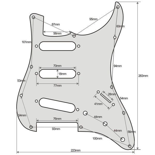 11-Hole SSS Metal Strat Pickguard and Matching Back Plate - Orange Gold Aluminum SSS Strat Pickguards from Ploutone