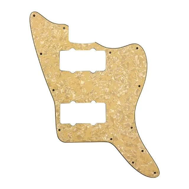 Jazzmaster HH Pickguard - Pickup and Screw Holes Only (No Controls) - 4-Ply Cream Pearl - Ploutone