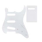 11-Hole SSS Strat Pickguard and Matching Back Plate - 20+ Colors 1-Ply White - Ploutone