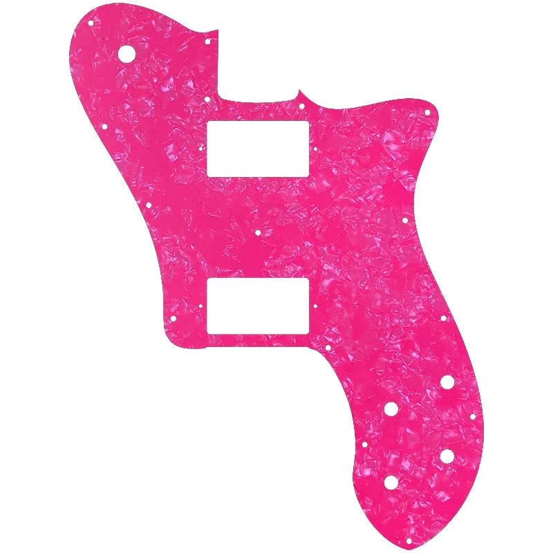 72 Deluxe Telecaster Pickguard (PAF Humbuckers) - 4-Ply Pink Pearl Pickguards from Ploutone