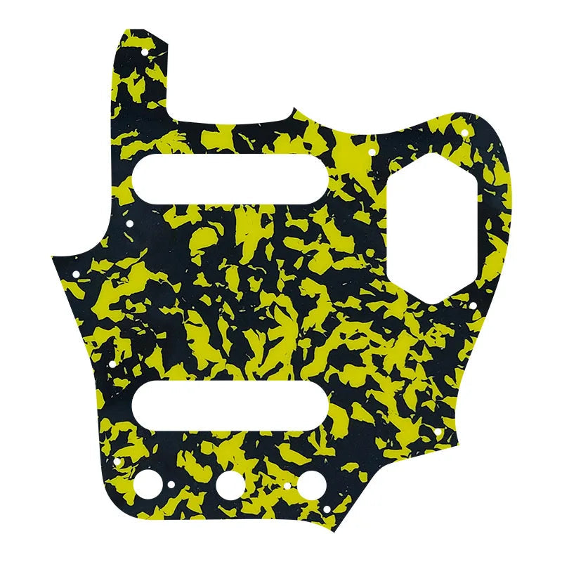 10-Hole SS Jaguar Pickguard for MIJ Fender - 20+ Colors 4-Ply Yellow Tortoise - Ploutone