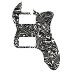72' Thinline Telecaster Pickguard – 20+ Colors 4-Ply Black & White Shell - Ploutone