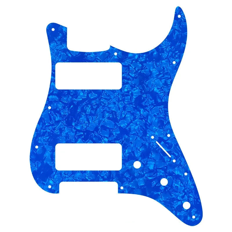 11-Hole Dual P90 Strat Pickguard - 25+ Colors 4-Ply Dark Blue Pearl - Ploutone
