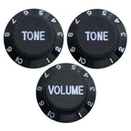 Electric Guitar Control Knobs, 24 Spline Imperial - Multiple Colors Black & White - Ploutone