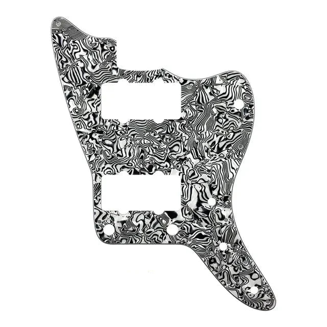 Jazzmaster HH Pickguard (No Upper Controls) - White Pearl Shell - Ploutone