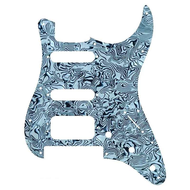 Floyd Rose Strat HSS Pickguard - 20+ Colors 4-Ply White Pearl Shell - Ploutone