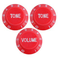Electric Guitar Control Knobs, 24 Spline Imperial - Red & White Knobs from Ploutone
