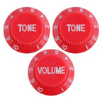 Electric Guitar Control Knobs, 24 Spline Imperial - Red & White Knobs from Ploutone