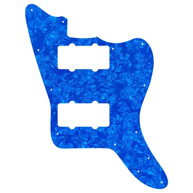 Jazzmaster HH Pickguard - Pickup and Screw Holes Only (No Controls) - Dark Blue Pearl - Ploutone