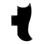Gibson SG 61' Reissue Half Face Pickguard - 25+ Colors 3-Ply Black - Ploutone
