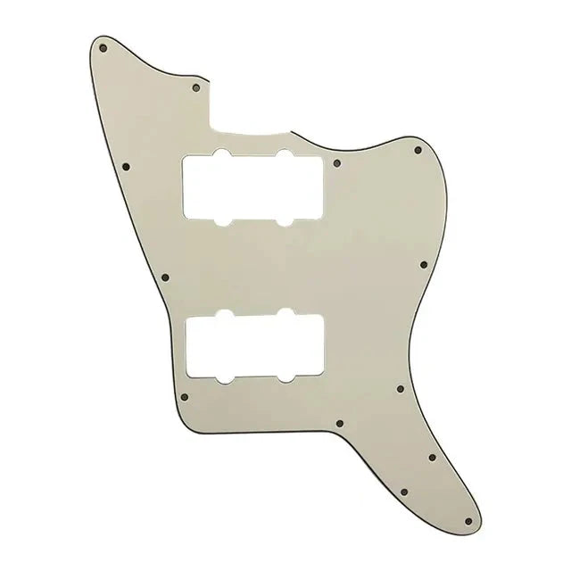 Jazzmaster HH Pickguard - Pickup and Screw Holes Only (No Controls) - 3-Ply Parchment - Ploutone